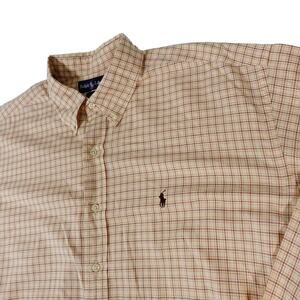 Ralph Lauren Blake Check Plaid Vintage Indonesia Button Up Long Sleeve Shirt XXL